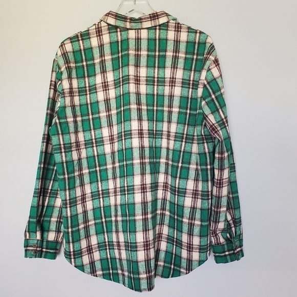 Black Friday the Brand in Seoul Plaid Brushed Cotton Button Down Shirt Shacket - Picture 2 of 9